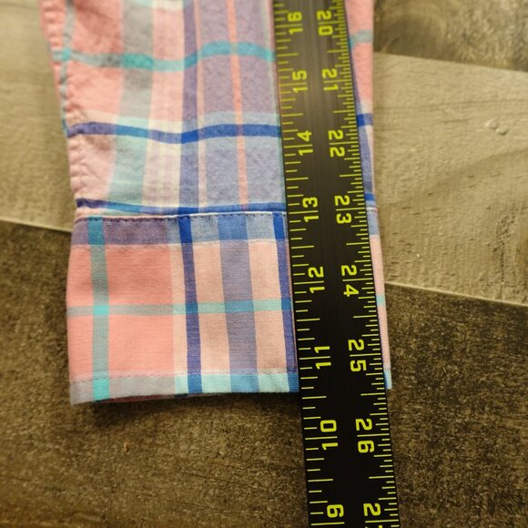 Vineyard Vines plaid button down shirt men's medium pink blue plaid - Picture 8 of 13